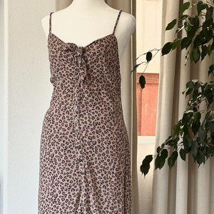 Abercrombie & Fitch Women's Button-up Midi Leopard Dress SIZE: M